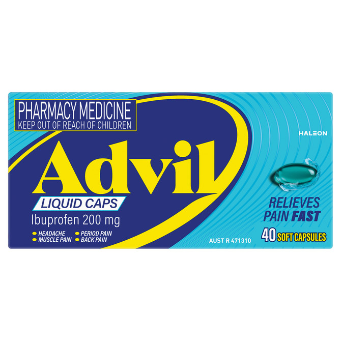 Advil Liquid Capsules, 200mg Ibuprofen 40 Pack