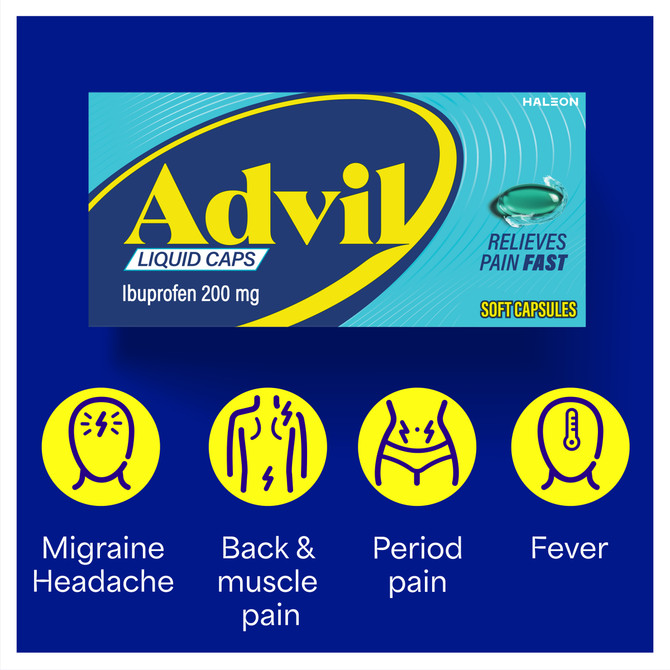 Advil Liquid Capsules, 200mg Ibuprofen 40 Pack - AU