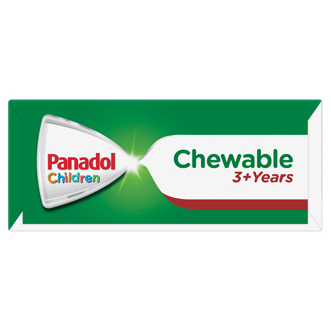 Panadol Children Chewable Tablets 3+ Years, Cherry Flavour, 24 Tablets