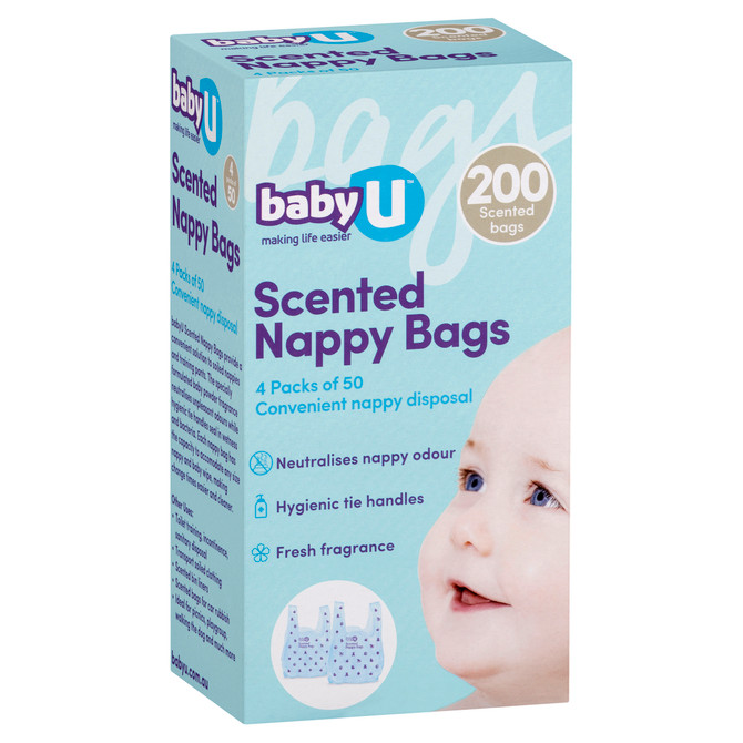babyU Scented Nappy Bags 200 Pack