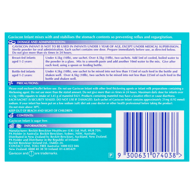 Gaviscon Infant Powder Sachets for Regurgitation and Gastric Reflux 30 Pack 