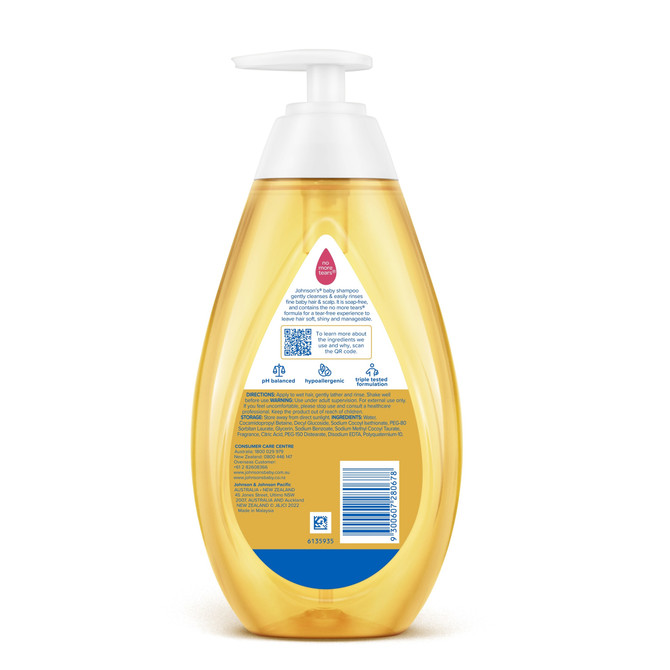 Johnson's Hypoallergenic Gentle Tear-Free Cleansing Baby Shampoo 500mL