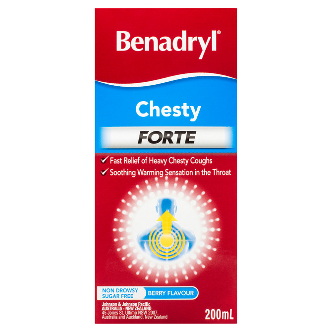 Benadryl Chesty Forte Cough Liquid Berry Flavour 200mL