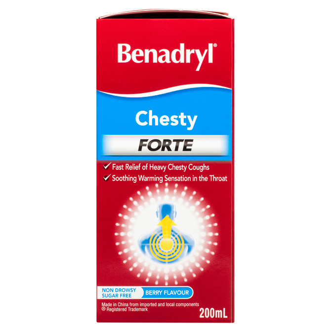 Benadryl Chesty Forte Cough Liquid Berry Flavour 200mL