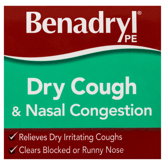 Benadryl PE Dry Cough & Nasal Congestion Liquid Berry Flavour 200mL