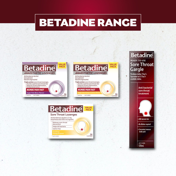 Betadine Ready To Use Sore Throat Gargle 120mL