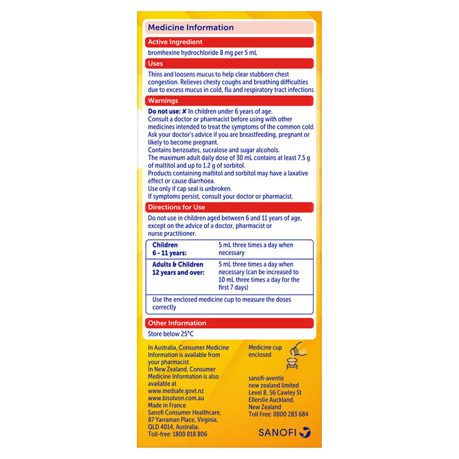 Bisolvon Chesty Forte Liquid 200ml 