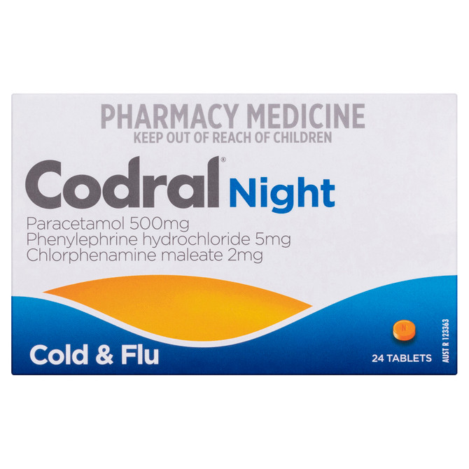 Codral Night Cold & Flu Tablets 24 Pack