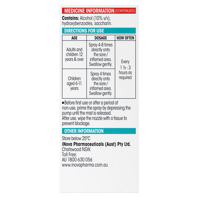 Difflam Sore Throat Spray 176 Sprays 30ml
