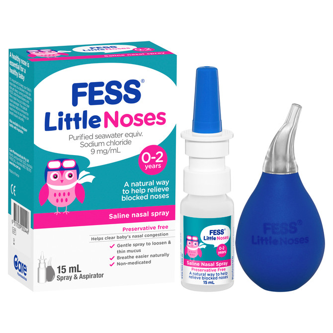 FESS Little Noses Saline Nasal Spray + Aspirator 15mL