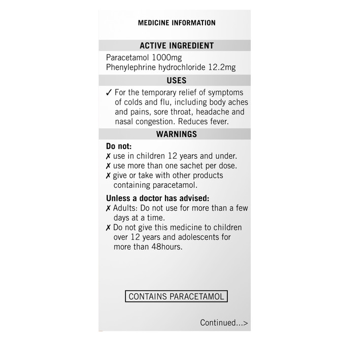 Lemsip Max Cold & Flu with Decongestant Lemon Sachets 10