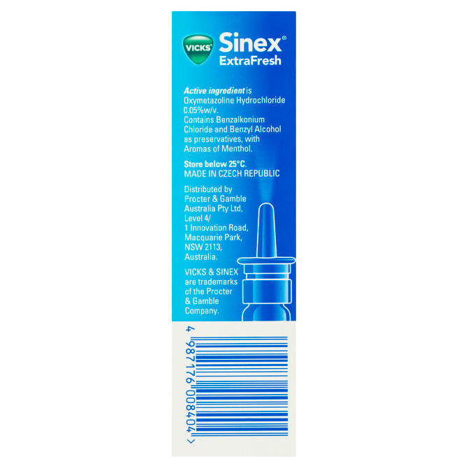 Vicks Sinex ExtraFresh Nasal Decongestant Nasal Spray 15mL