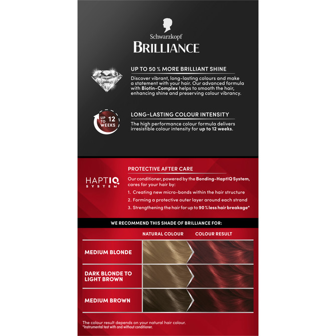 Schwarzkopf Brilliance Red Hair Dye 43 Red Passion Permanent Each