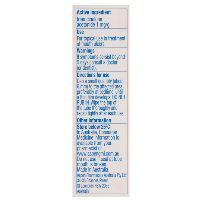 KENALOG IN ORABASE for Mouth Ulcers 5g 