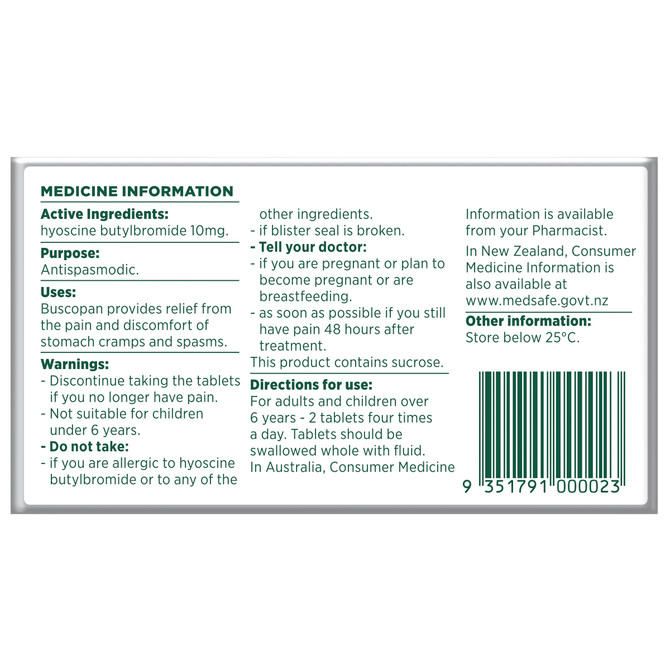 Buscopan Tablets 10mg