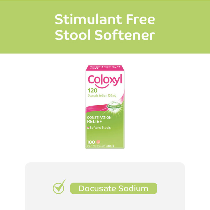 Coloxyl Stool Softener 120mg 100 tablets