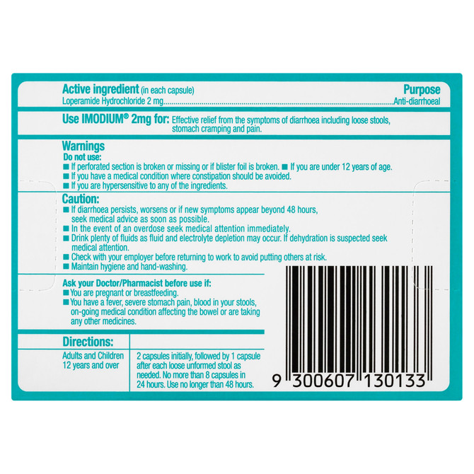 Imodium Diarrhoea Relief Capsules 20 Pack