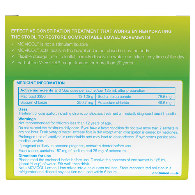 MOVICOL® LEMON-LIME FLAVOUR 30s