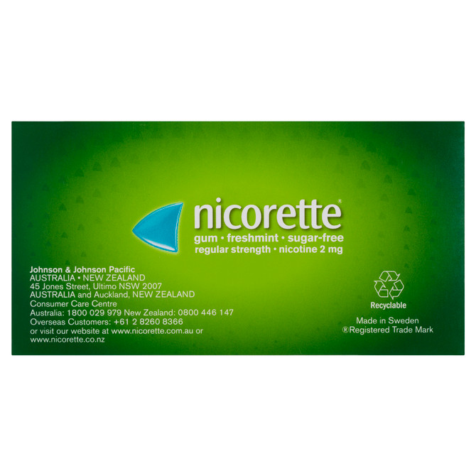 Nicorette Quit Smoking Regular Strength Nicotine Gum Freshmint 105 Pack