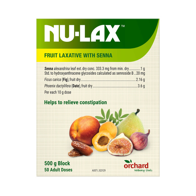 Nu-Lax Fruit Laxative With Senna 500g Block