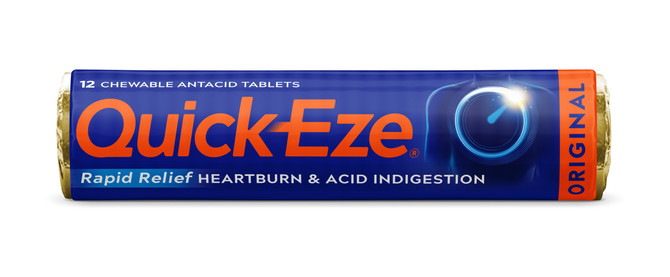 QUICK-EZE Heartburn & Acid Indigestion Original Tablets 12 Stick Pack