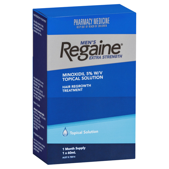 Regaine Men’s Extra Strength 5% Minoxidil Topical Solution – Hair Regrowth Treatment for Men (1 Month Supply, 60mL)