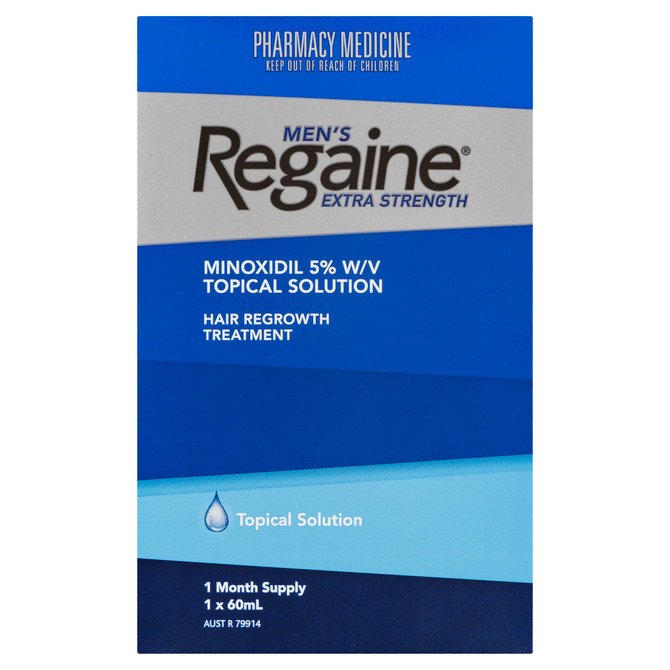 Regaine Men’s Extra Strength 5% Minoxidil Topical Solution – Hair Regrowth Treatment for Men (1 Month Supply, 60mL)