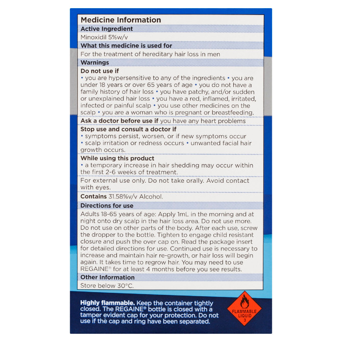 Regaine Men’s Extra Strength 5% Minoxidil Topical Solution – Hair Regrowth Treatment for Men (1 Month Supply, 60mL)