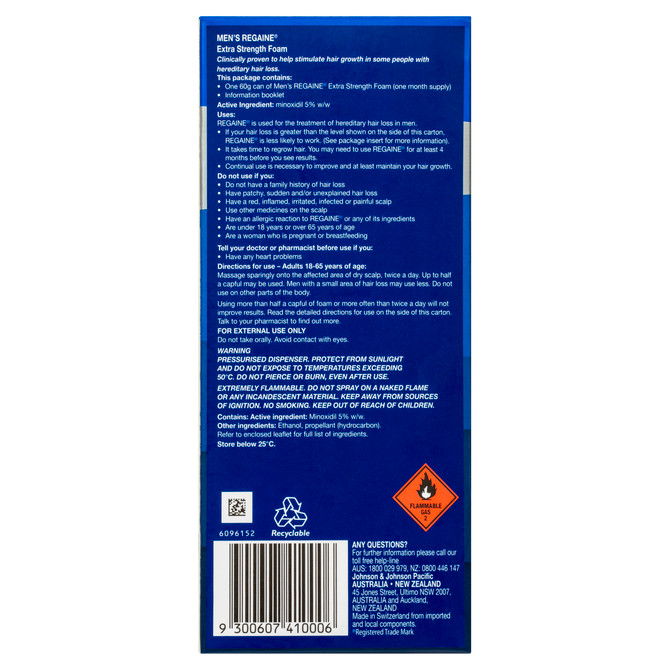 Regaine Men's Extra Strength Minoxidil Foam Hair Regrowth Treatment 60g