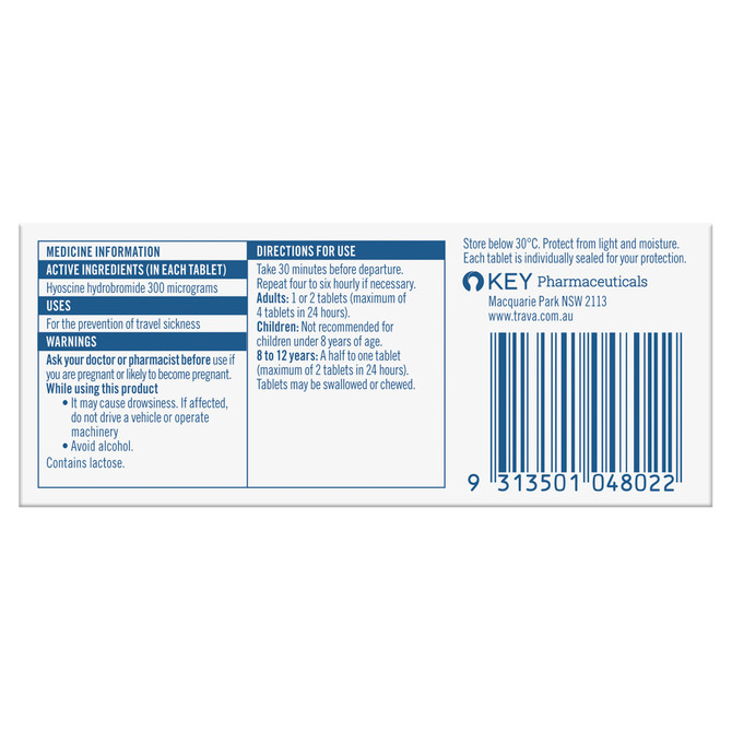 TravaCalm H.O. Chewable 10 Tablets