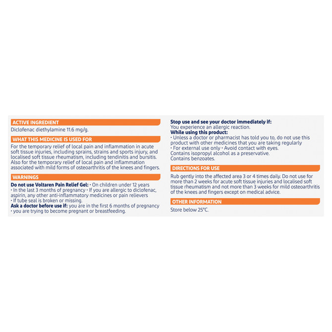 Voltaren Pain Relief Gel 100g