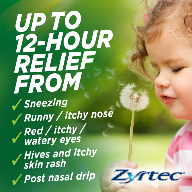 Zyrtec Kids Allergy & Hayfever Relief Antihistamine Oral Liquid Banana 75mL
