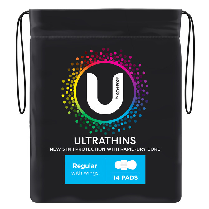 U by Kotex Ultrathin Pads Regular with Wings 14 Pack