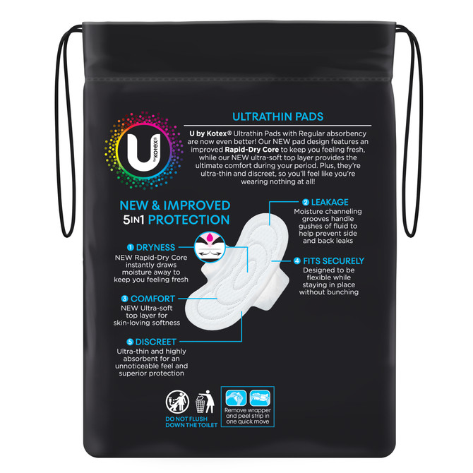 U by Kotex Ultrathin Pads Regular with Wings 14 Pack