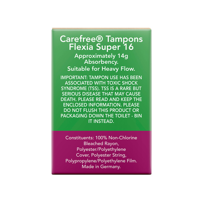 Carefree Flexia Super Tampons 16 pack