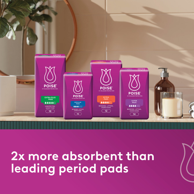 Poise Pads For Bladder Leaks Extra Plus 10 Pack