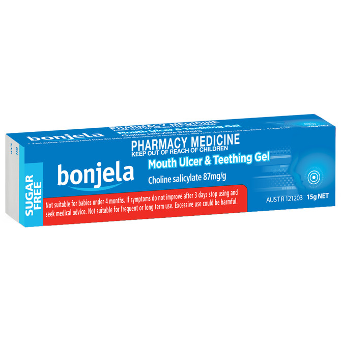 Bonjela Mouth Ulcer and Teething Gel 87mg/g Choline Salicylate 15g