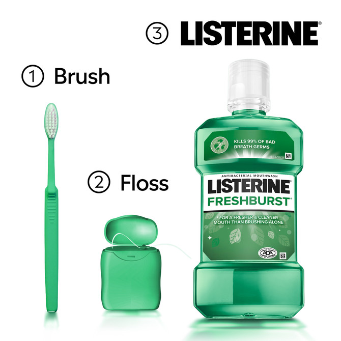 Listerine Freshburst Antibacterial Mouthwash for Fresh Breath &helps  Plaque Reduction – 1L