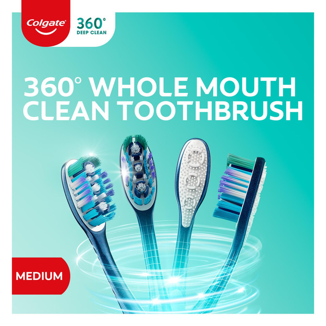 Colgate 360° Deep Clean Manual Toothbrush, Medium 1 Pack