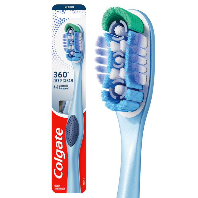 Colgate 360° Deep Clean Manual Toothbrush, Medium 1 Pack