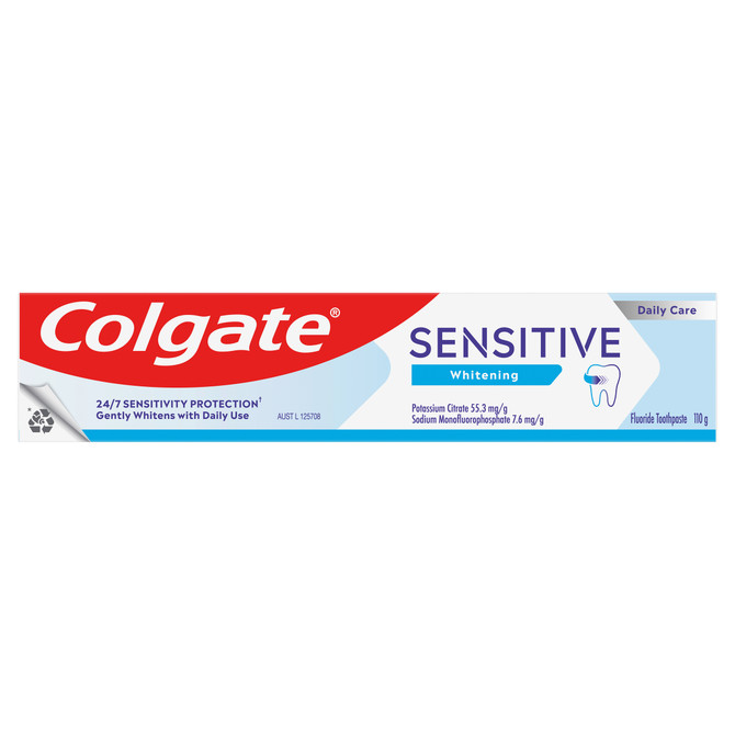 Colgate Sensitive Whitening Toothpaste, 110g, For Sensitive Teeth Pain Relief