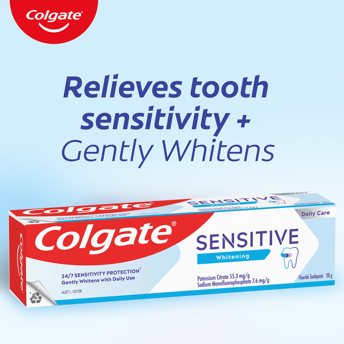 Colgate Sensitive Whitening Toothpaste, 110g, For Sensitive Teeth Pain Relief