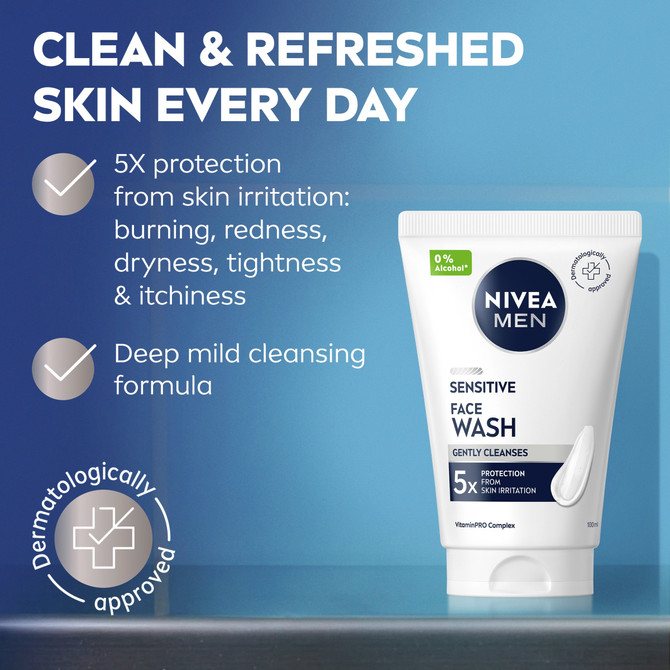NIVEA MEN Sensitive Face Wash 100ml