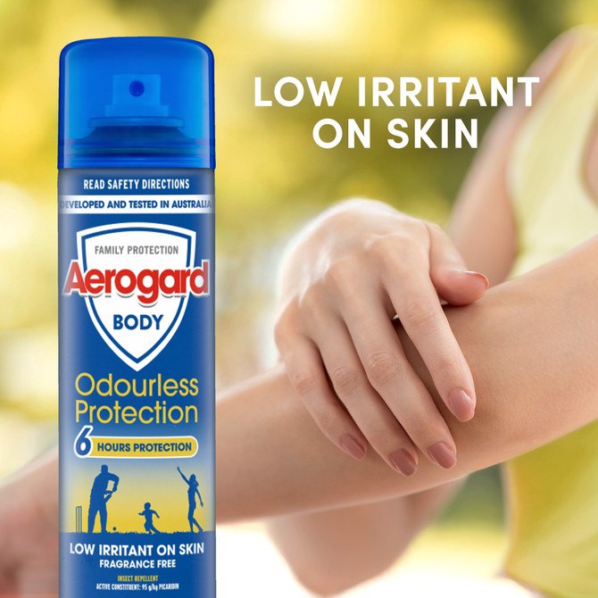 Aerogard Body Odourless Protection Insect Repellent Aerosol Spray 150g