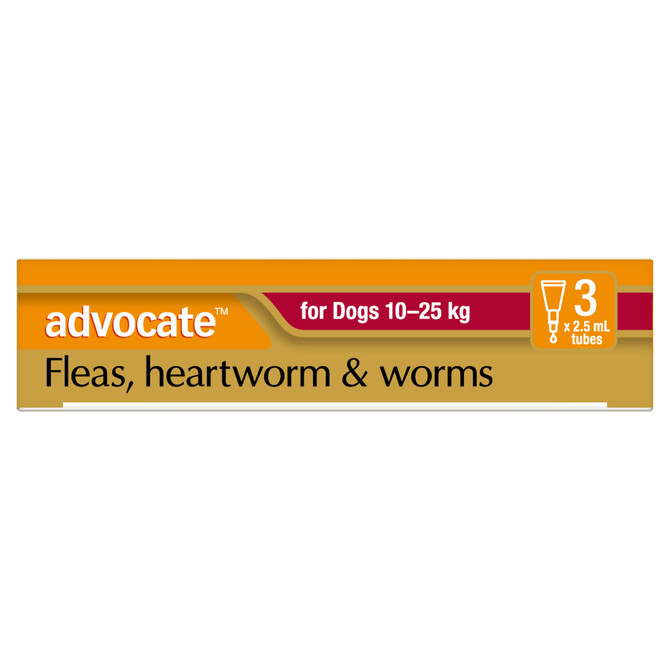 Advocate™ Fleas, Heartworm & Worms for Large Dogs 10 - 25kg - 3 Pack