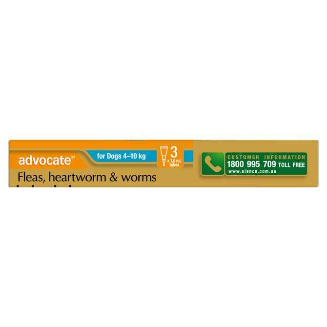 Advocate™ Fleas, Heartworm & Worms for Medium Dogs 4 - 10kg - 3 Pack