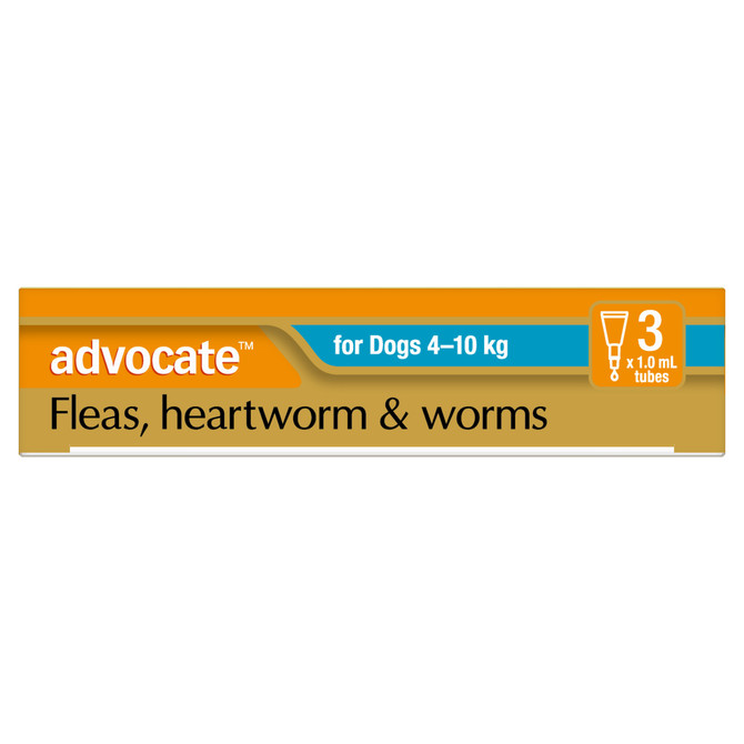 Advocate™ Fleas, Heartworm & Worms for Medium Dogs 4 - 10kg - 3 Pack