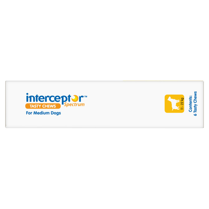 Interceptor™ Spectrum Heartworm & Worms for Dogs 11 - 22kg - 6 Pack