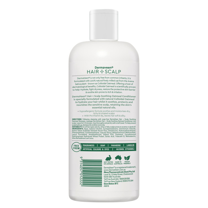 DermaVeen Hair + Scalp Soothing Oatmeal Conditioner 500mL