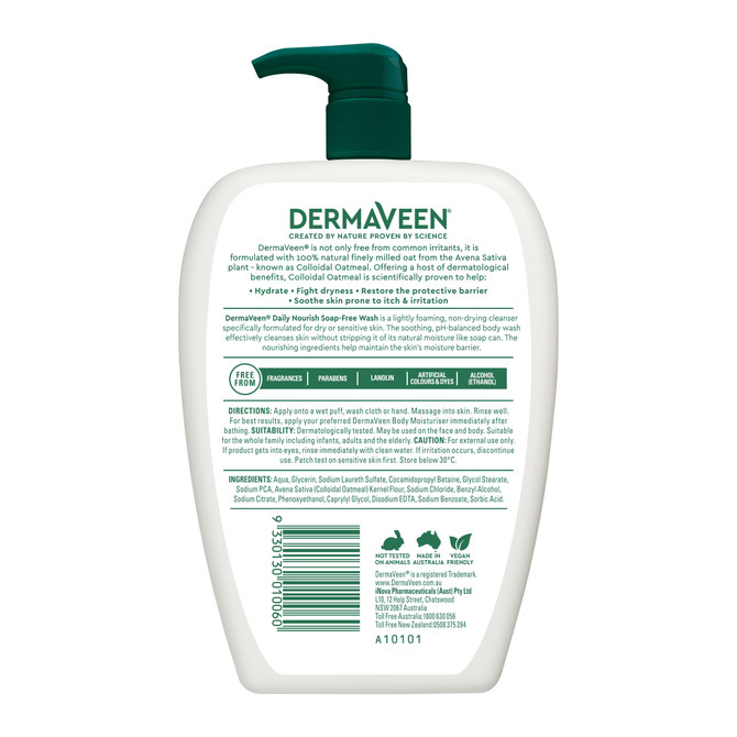DermaVeen Daily Nourish Soap-Free Wash 500mL
